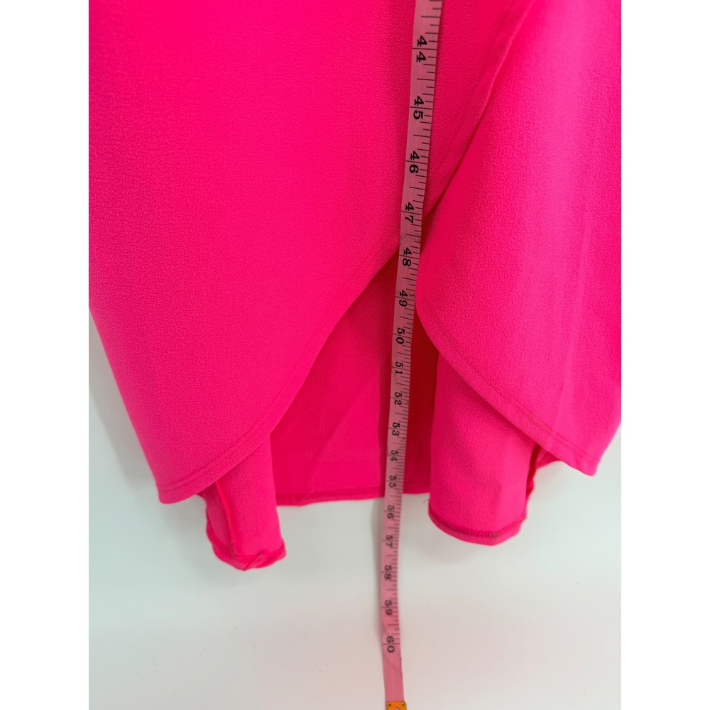 Julia Jordan Halter Midi Dress 14 Neon Pink Tulip Hem Barbiecore Wedding Guest - Picture 6 of 12